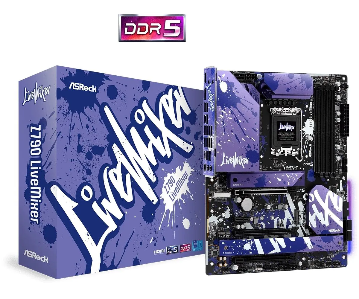 ASRock Материнська плата Z790 LIVEMIXER s1700 Z790 4xDDR5 M.2 HDMI DP ATX