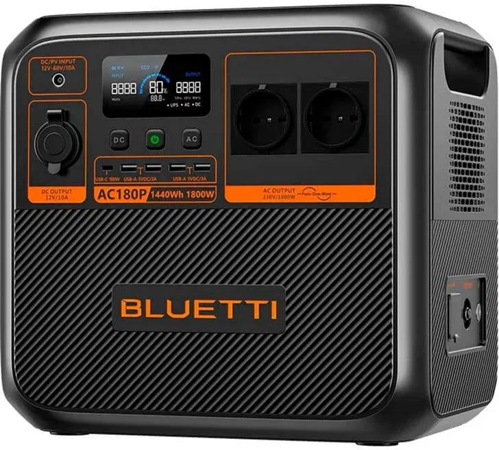 Зарядна станція Bluetti AC180P / 1800 Вт / 1440 Вт⋅год / LiFePO4 (PB931255)
