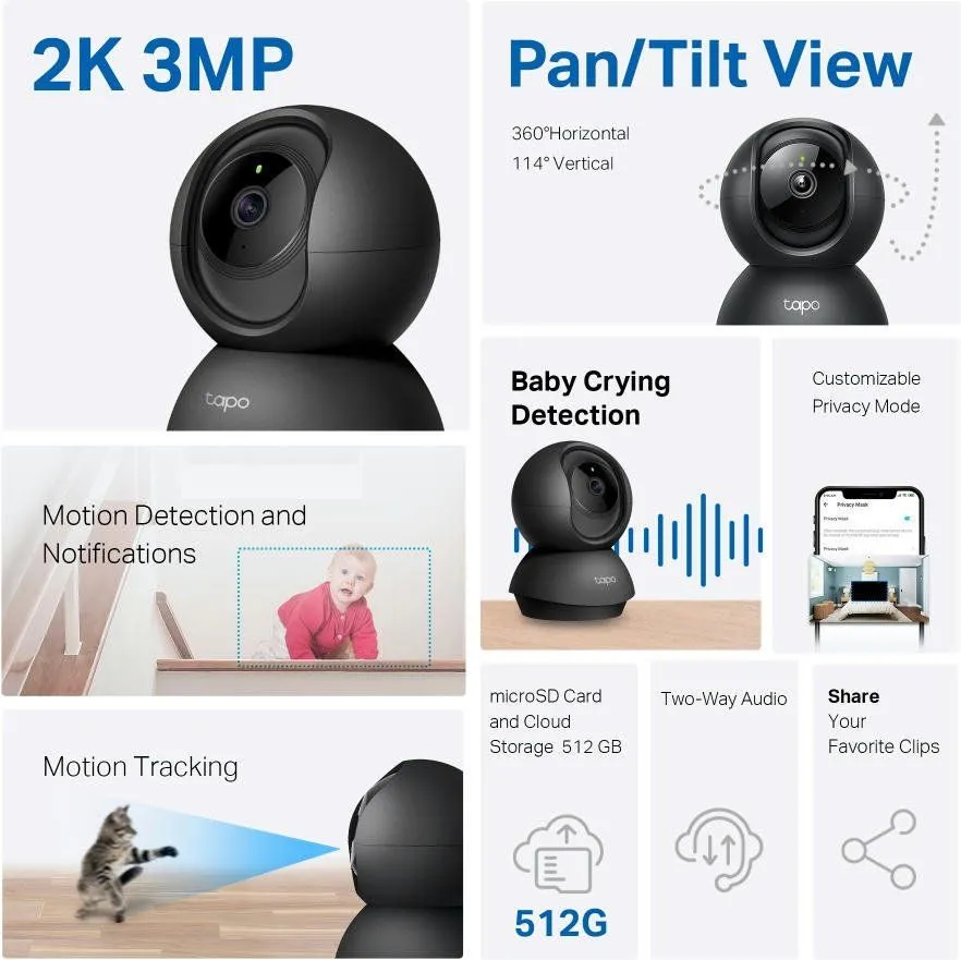 IP-камера відеоспостереження TP-Link Tapo C211 Black