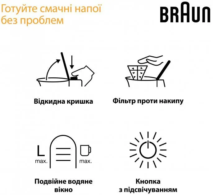 Електрочайник Braun WK 1500 BK PurShine
