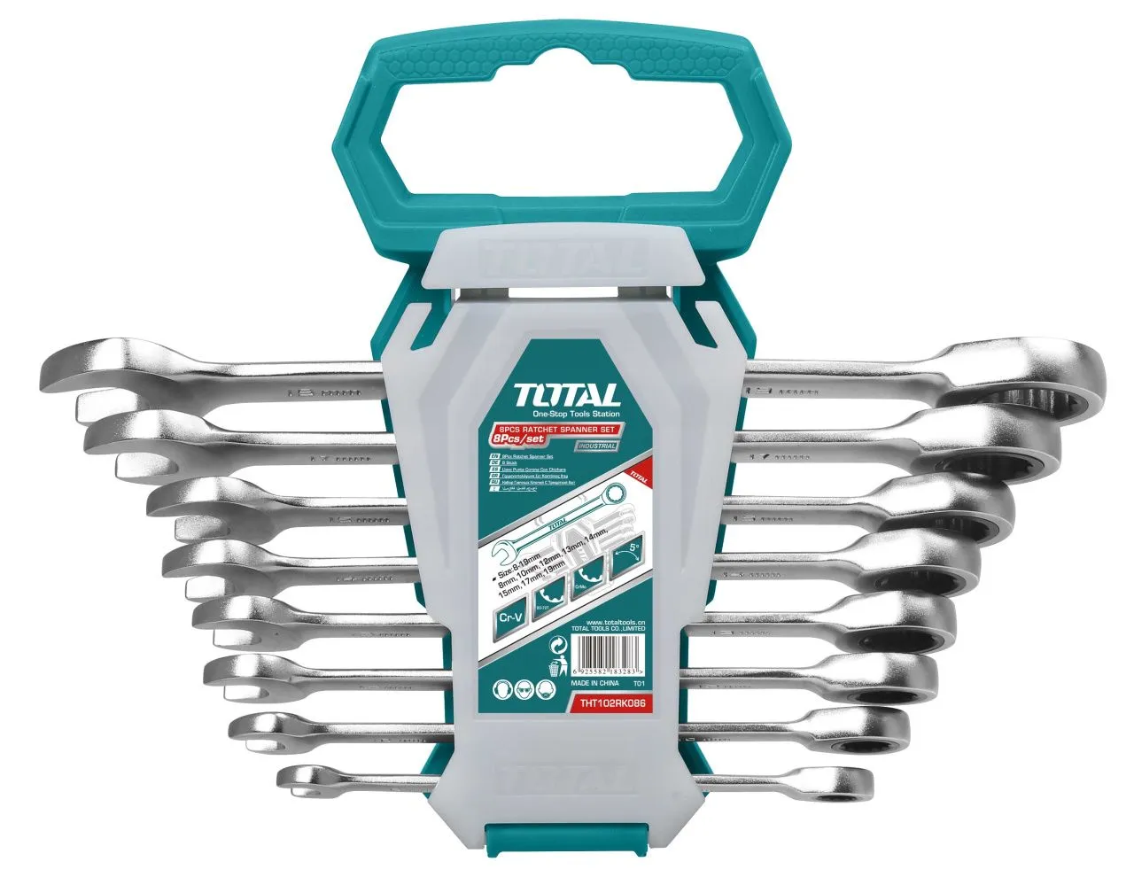 Набір храпових гайкових ключів TOTAL THT102RK086 8 шт