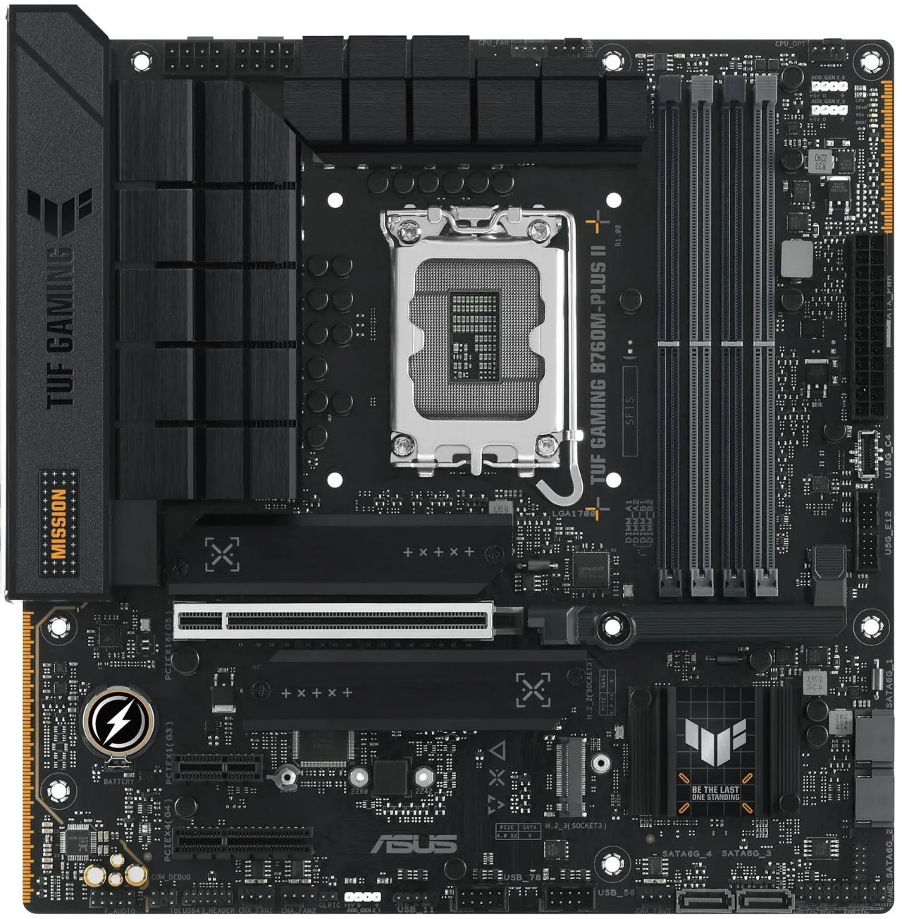 ASUS Материнcька плата TUF GAMING B760M-PLUS II s1700 B760 4xDDR5 M.2 HDMI DP mATX