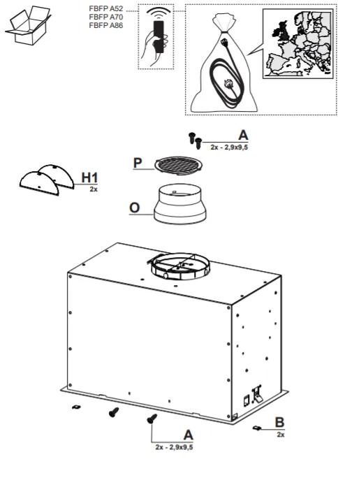 Кухонная витяжка Franke Box Flush EVO FBFE WH MATT A52 (305.0665.366) Білий матовий вбудована повністю 52 см