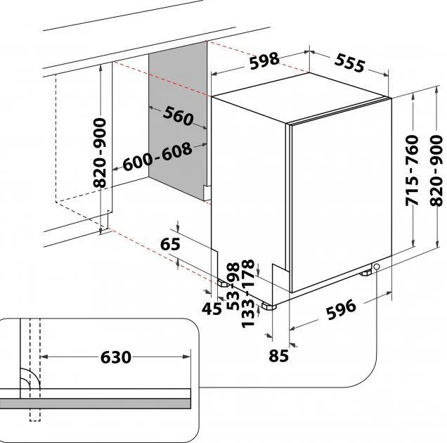 Вбудована посудомийна машина WHIRLPOOL W8I HF58 TU