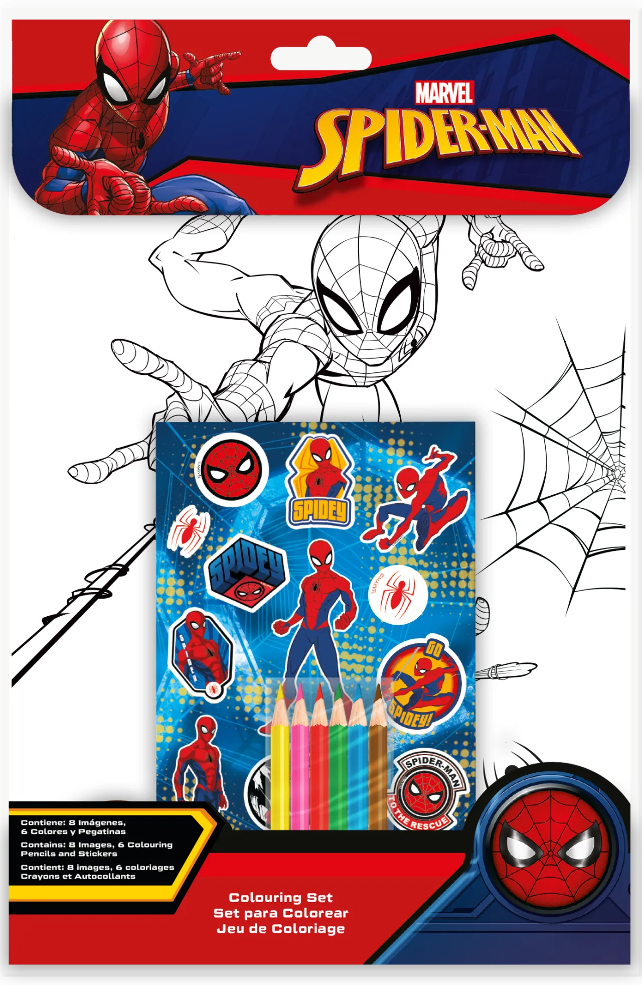 Набір розмальовок Kids Licence SPIDERMAN з наліпками й олівцями