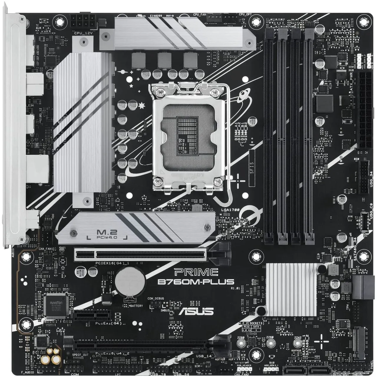ASUS Материнcька плата PRIME B760M-PLUS s1700 B760 4xDDR5 M.2 HDMI DP mATX