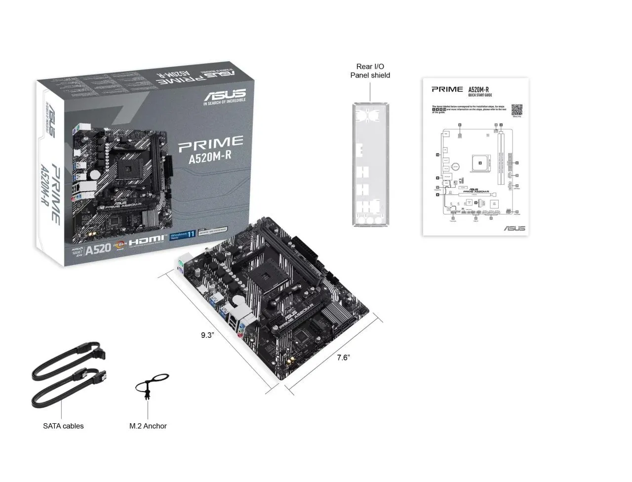 ASUS Материнcька плата PRIME A520M-R sAM4 A520 2xDDR4 M.2 HDMI mATX