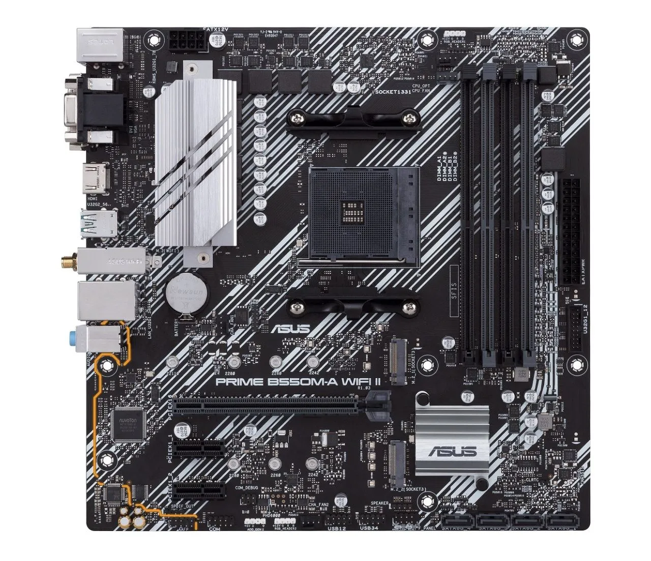 ASUS Материнcька плата PRIME B550M-A WIFI II sAM4 B550 4xDDR4 M.2 HDMI DP D-Sub Wi-Fi BT mATX