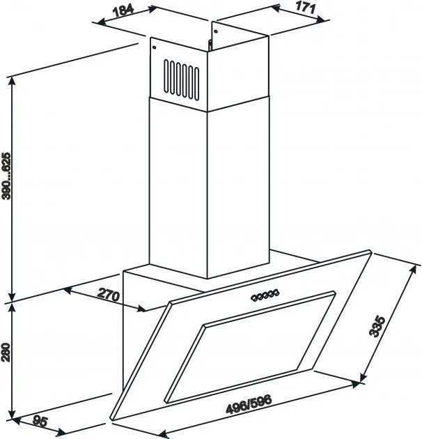 Витяжка ELEYUS VERTICAL 1000 50 BL