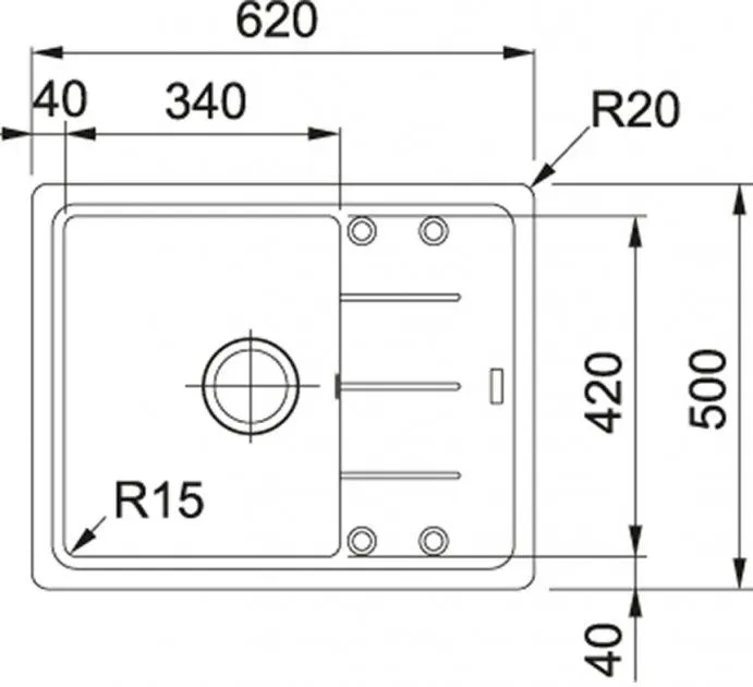 Кухонна мийка граніт FRANKE Basis BFG 611-62 (114.0565.090) сірий камінь