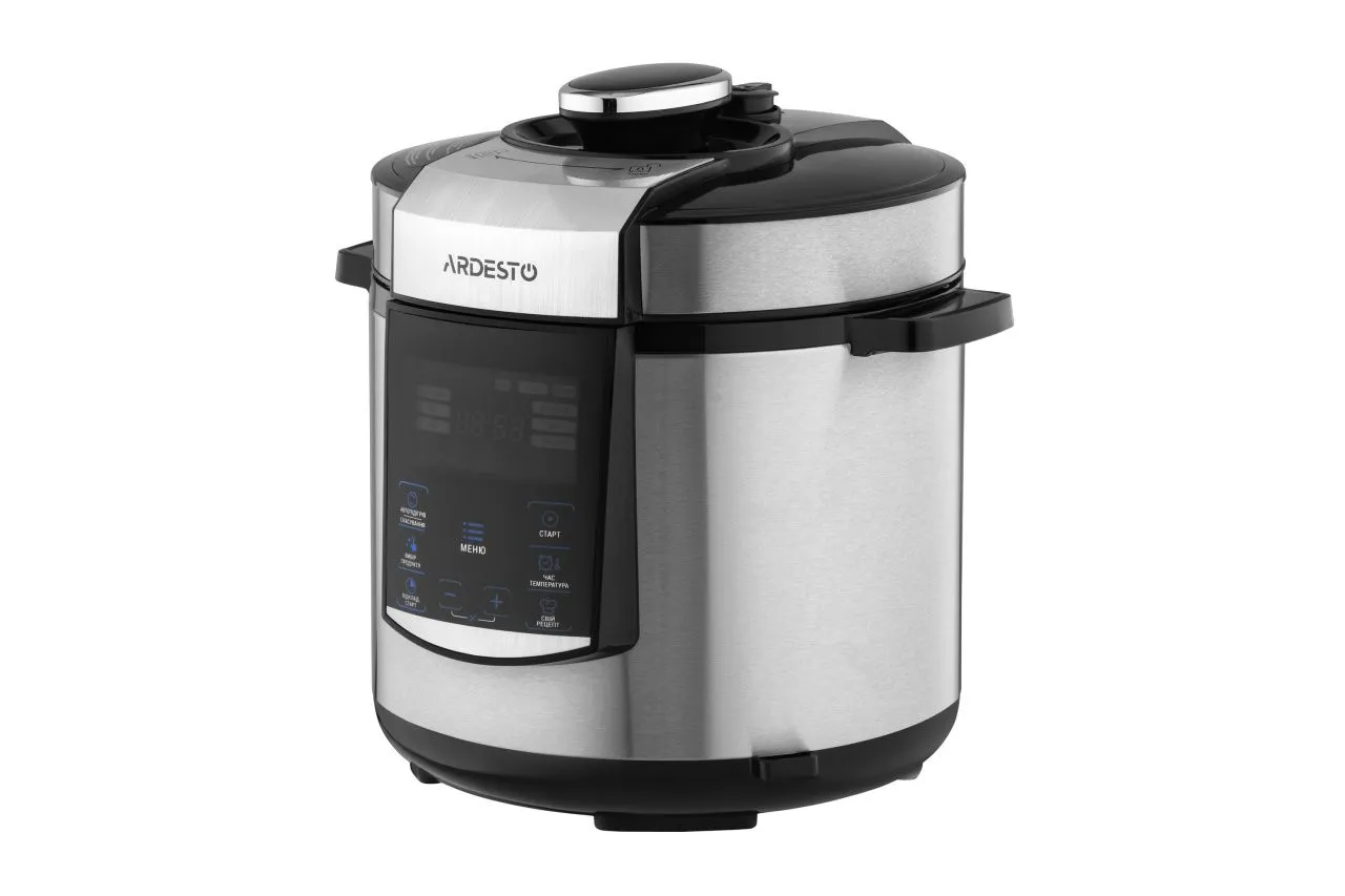 ARDESTO Мультиварка-скороварка MPC-P226, 900Вт, чаша-6л, електр. керування , книга рецептів, нерж. сталь+пластик, срібляста