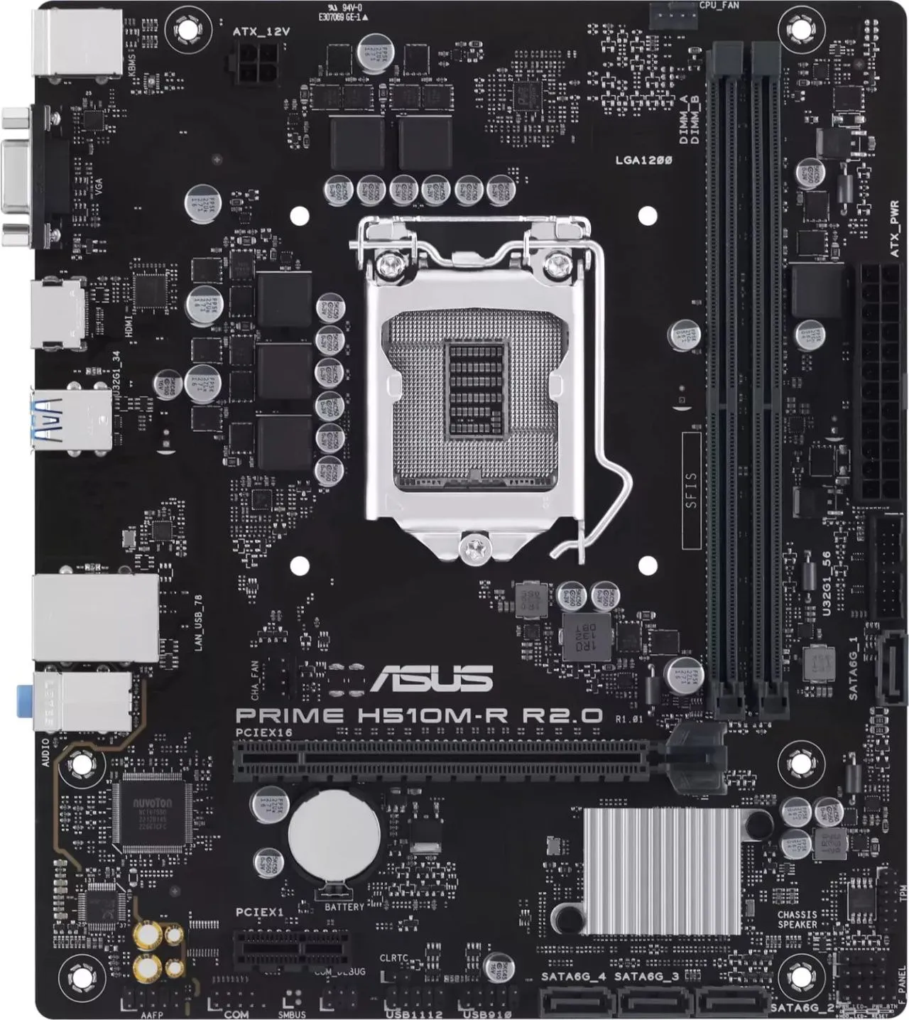 ASUS Материнcька плата PRIME H510M-R R2.0-SI s1200 H470 2xDDR4 HDMI D-Sub mATX White BOX WITH ACCESSORY ASUS Материнcька плата PRIME H510M-R R2.0-SI s1200 H470 2xDDR4 HDMI D-Sub mATX White BOX WITH ACCESSORY