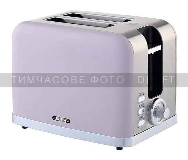 ARDESTO Тостер T-F500L, 800Вт, метал, 2 слоти, ліловий+сріблястий