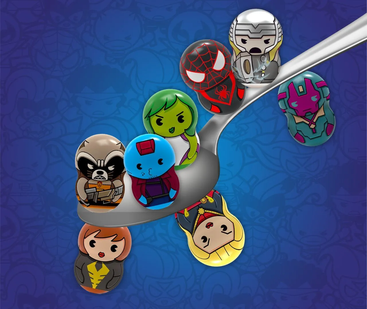 Магнітні фігурки з лончером у пакеті 2шт Marvel Wooblies
