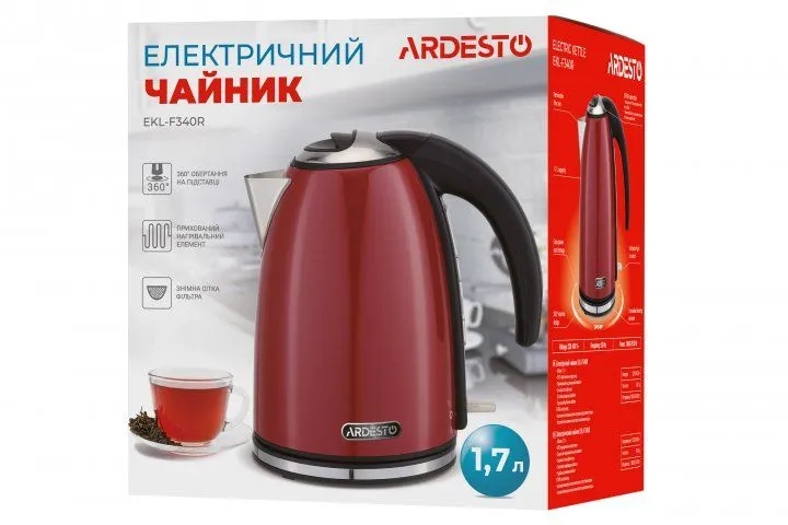 Електрочайник Ardesto EKL-F340R червоний