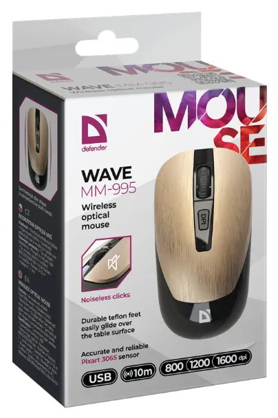 Миша Defender Wave MM-995 Wireless BRONZE (52992)