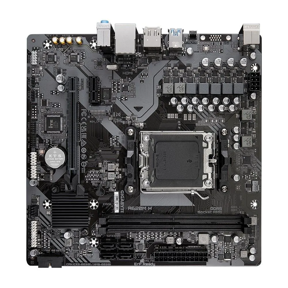 Gigabyte Материнська плата A620M H sAM5 H620M 2xDDR5 M.2 HDMI DP mATX