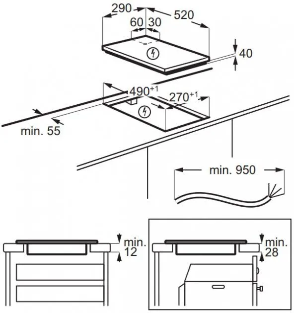 Варильна поверхня електрична Domino Electrolux LHR3233CK