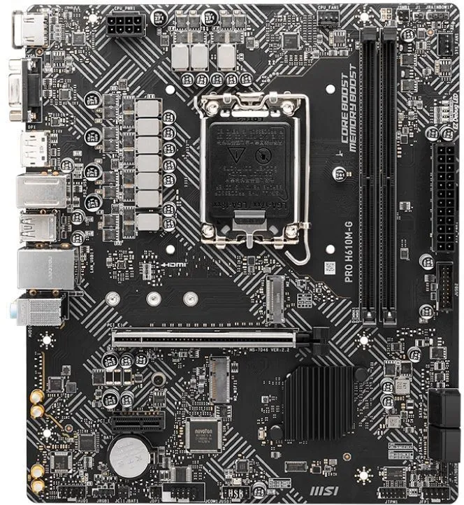 MSI Материнcька плата PRO H610M-G s1700 H610 2xDDR5 M.2 HDMI DP DSub mATX