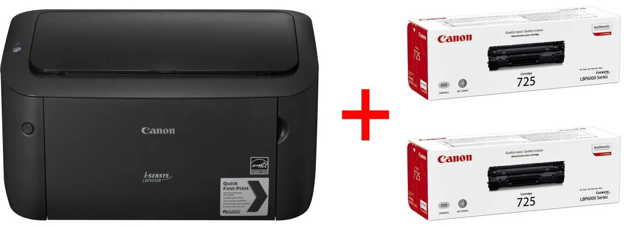Принтер Canon i-SENSYS LBP6030B bundle 2 cartridges Canon 725 (8468B042)