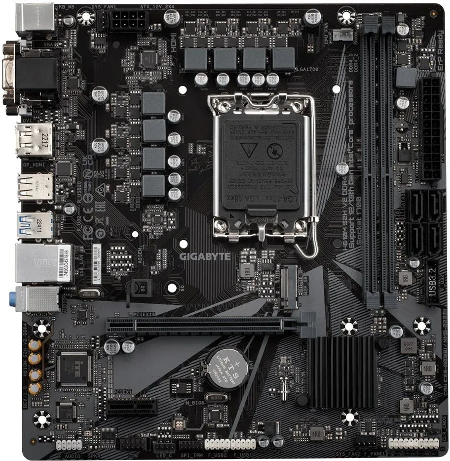 Gigabyte Материнська плата H610M S2H V2 DDR4 s1700 H610 2xDDR4 M.2 HDMI mATX