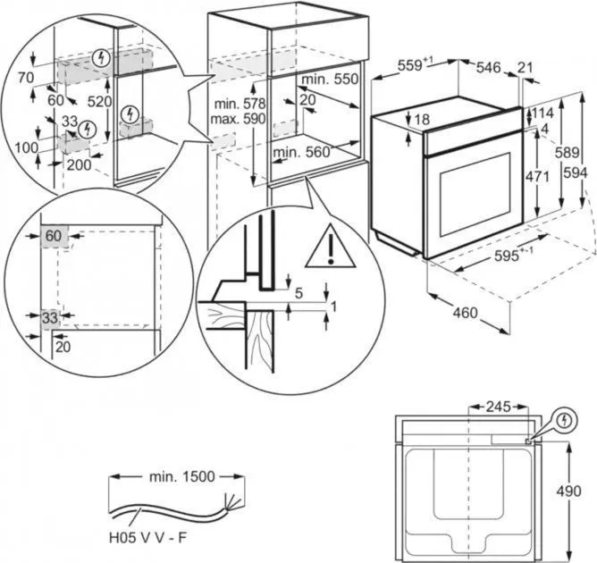 Духова шафа електрична ELECTROLUX EOF3H40BX