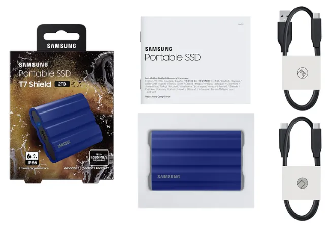 SSD накопичувач Samsung T7 Shield 2TB USB 3.2 Type-C Blue (MU-PE2T0R/EU)