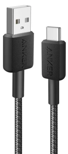 Кабель USB Type-C Anker USB-A to USB-C 0.9m Black (v)