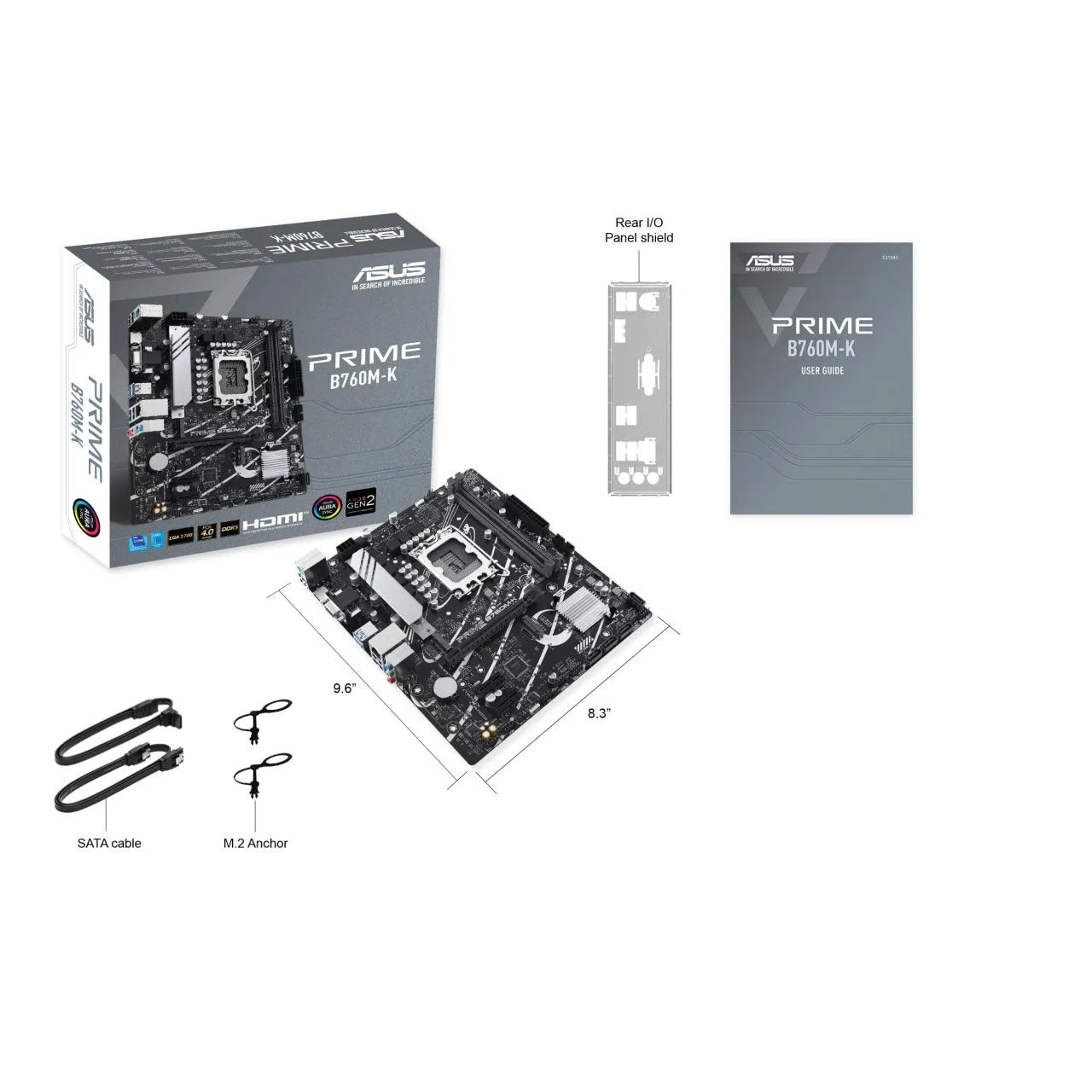 ASUS Материнcька плата PRIME B760M-K s1700 B760 2xDDR5 M.2 HDMI D-Sub mATX