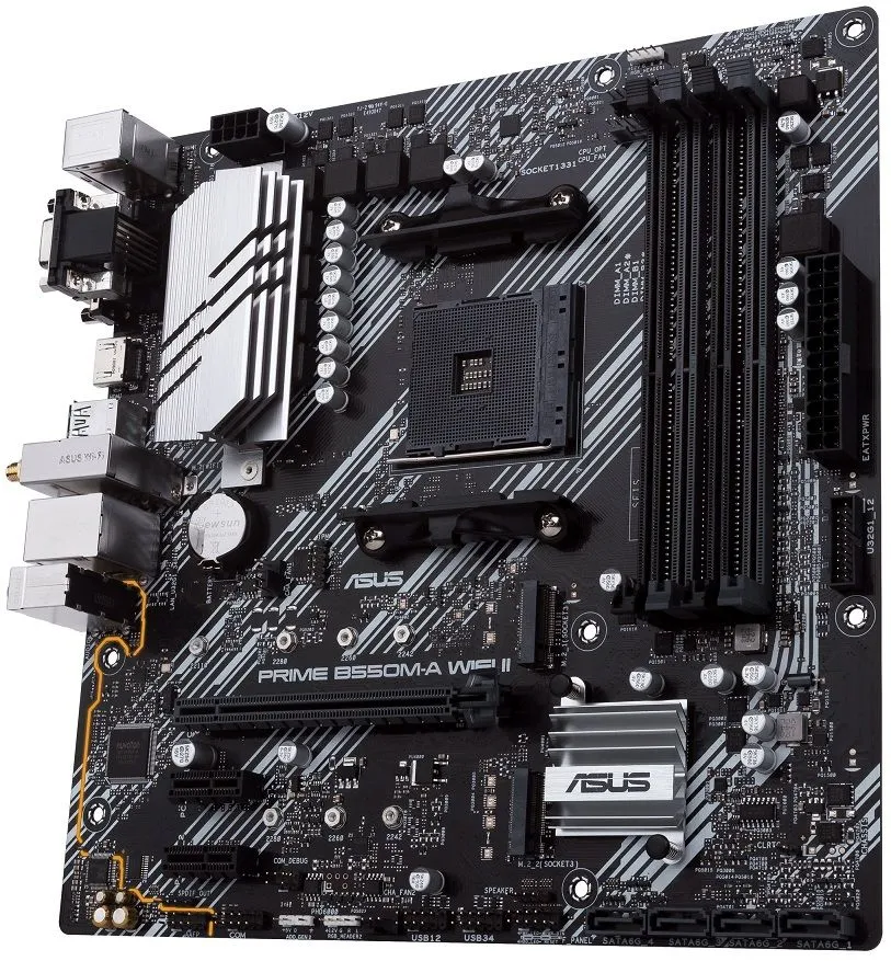 ASUS Материнcька плата PRIME B550M-A WIFI II sAM4 B550 4xDDR4 M.2 HDMI DP D-Sub Wi-Fi BT mATX