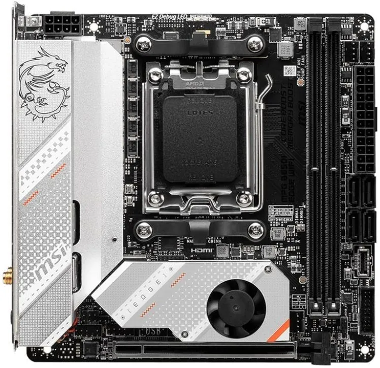 MSI Материнcька плата MPG B650I EDGE WIFI sAM5 B650 2xDDR5 M.2 HDMI WiFi BT mini-ITX