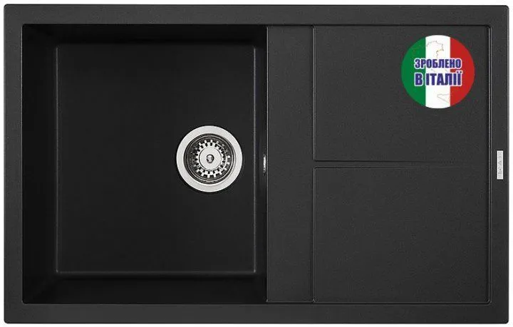 Кухонна мийка граніт ELLECI Unico 300 Full Black (nero) 40
