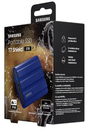 SSD накопичувач Samsung T7 Shield 2TB USB 3.2 Type-C Blue (MU-PE2T0R/EU)