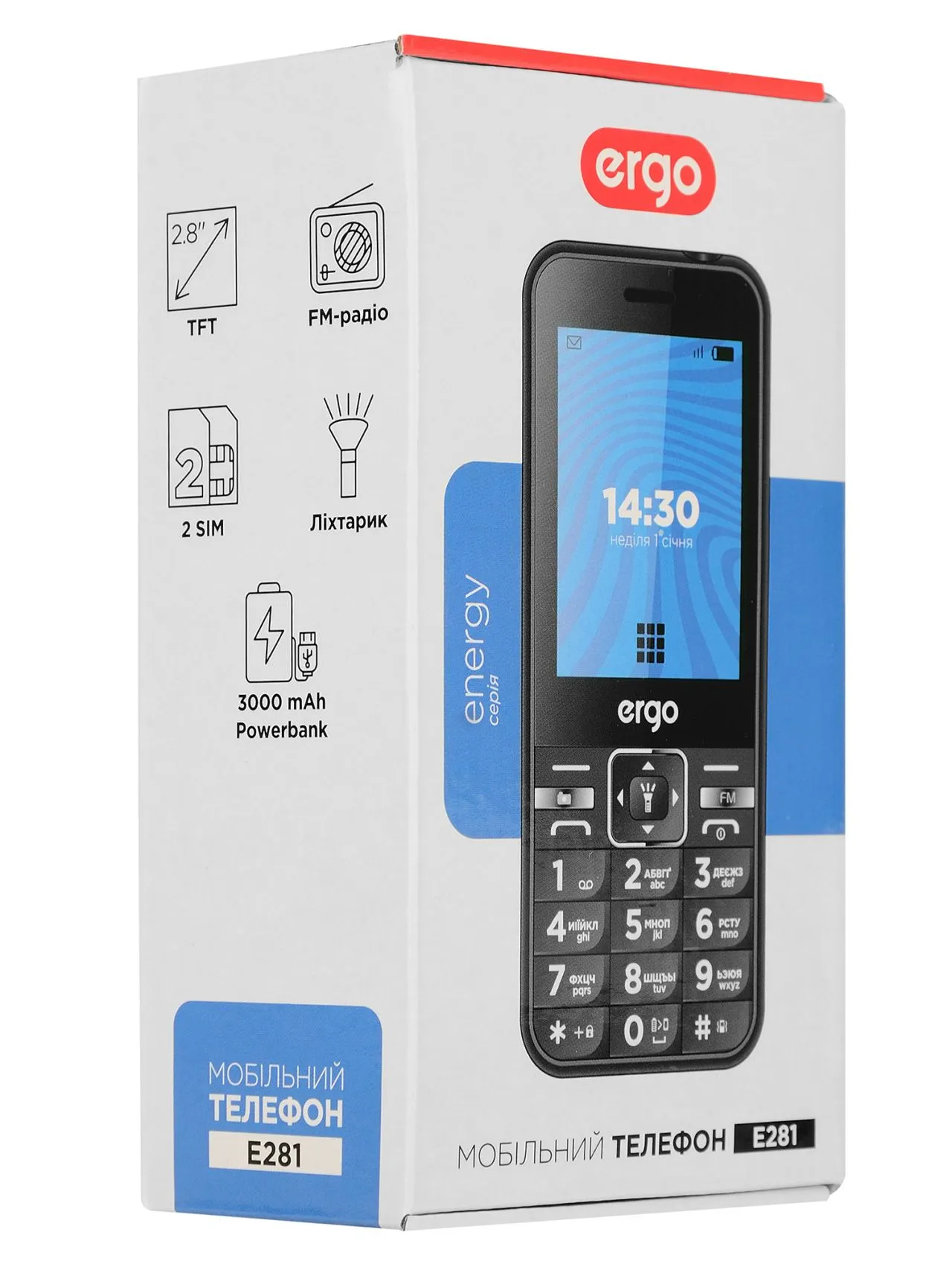 Мобільний телефон ERGO E281 Dual Sim Black