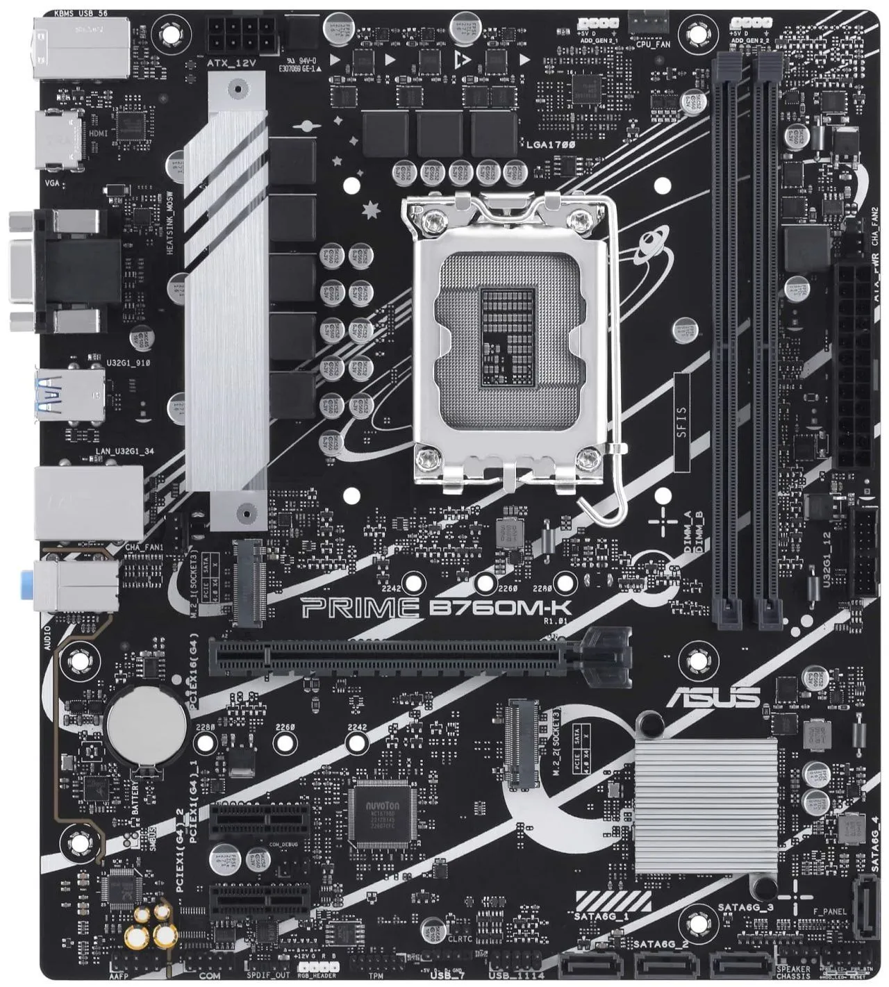 ASUS Материнcька плата PRIME B760M-K s1700 B760 2xDDR5 M.2 HDMI D-Sub mATX