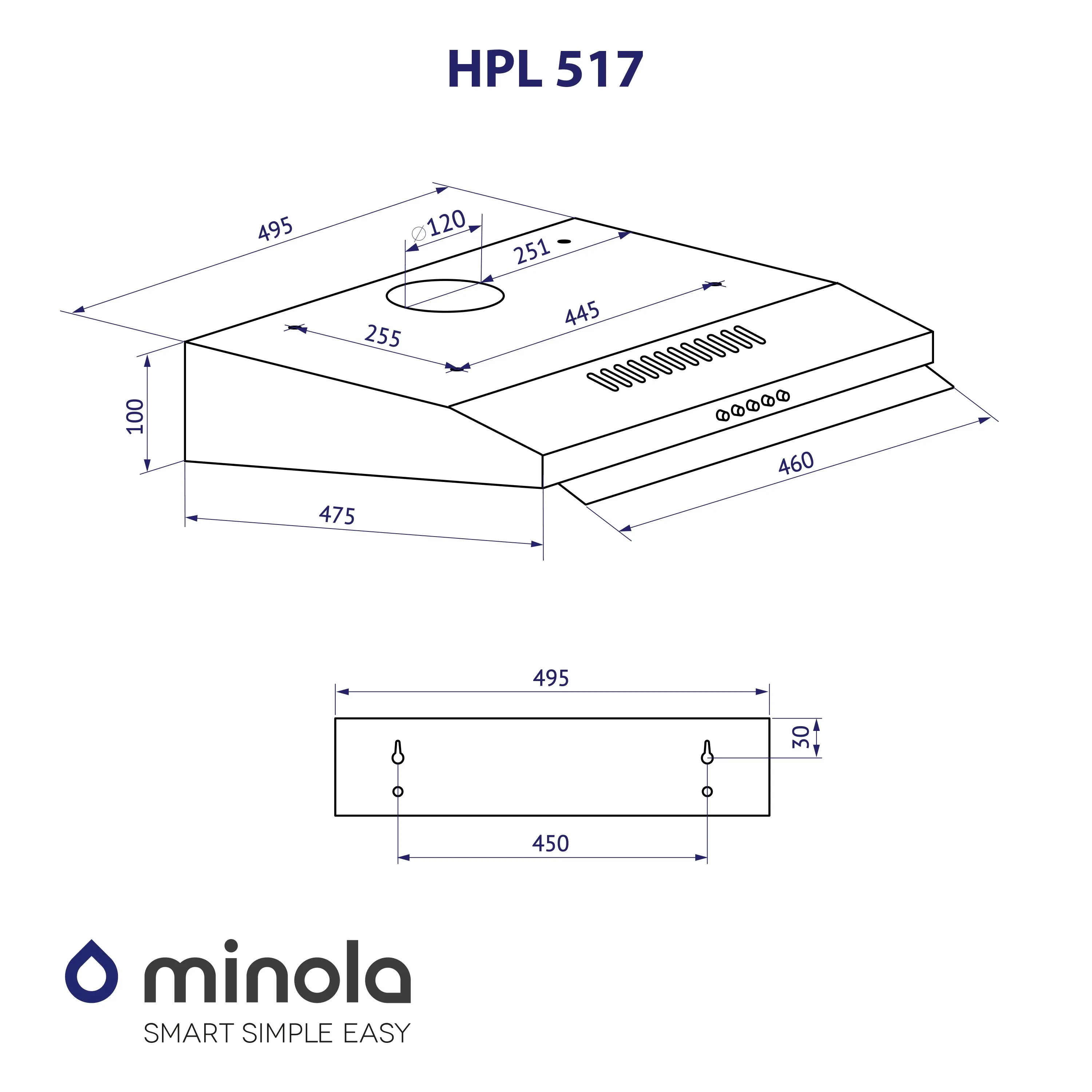 Витяжка Minola HPL 517 WH