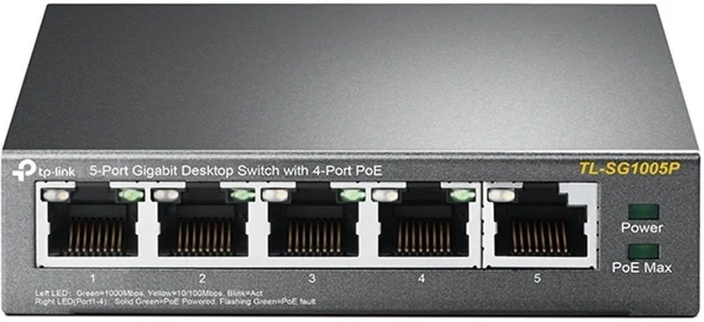 TP-Link Комутатор TL-SG1005P 5xGE/4xPoE 56W некерований