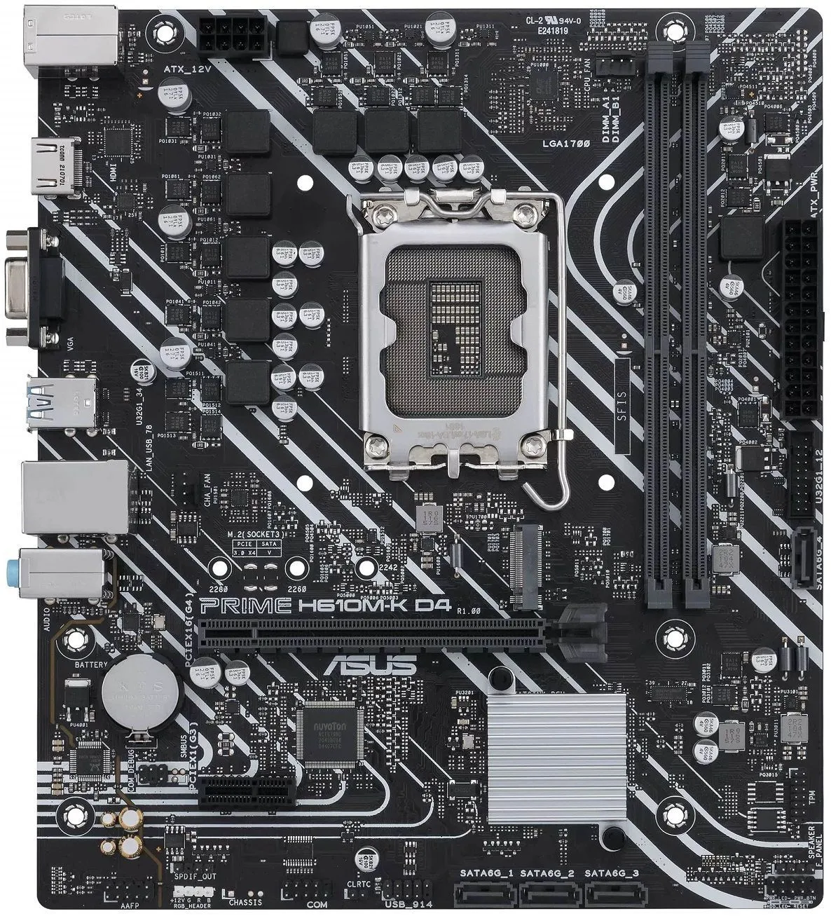 ASUS Материнcька плата PRIME H610M-K D4 s1700 H610 2xDDR4 M.2 HDMI-VGA mATX