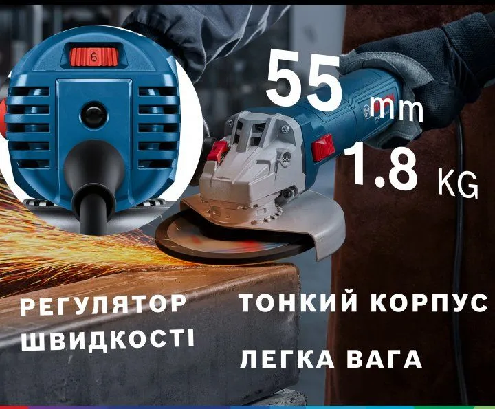 Кутова шліфувальна машина Bosch Professional GWS 750 S, 750Вт, 125мм диск, регулятор швидкості (0601394121)