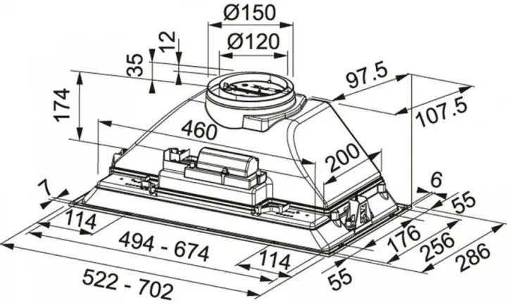 Витяжка вбудована Franke Inca Smart FBI 705 GR (305.0599.533)