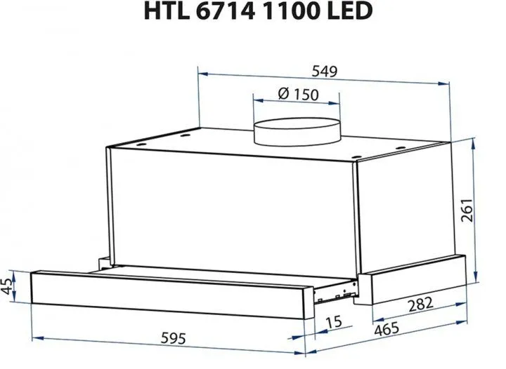 Витяжка MINOLA HTL 6714 BL 1100 LED