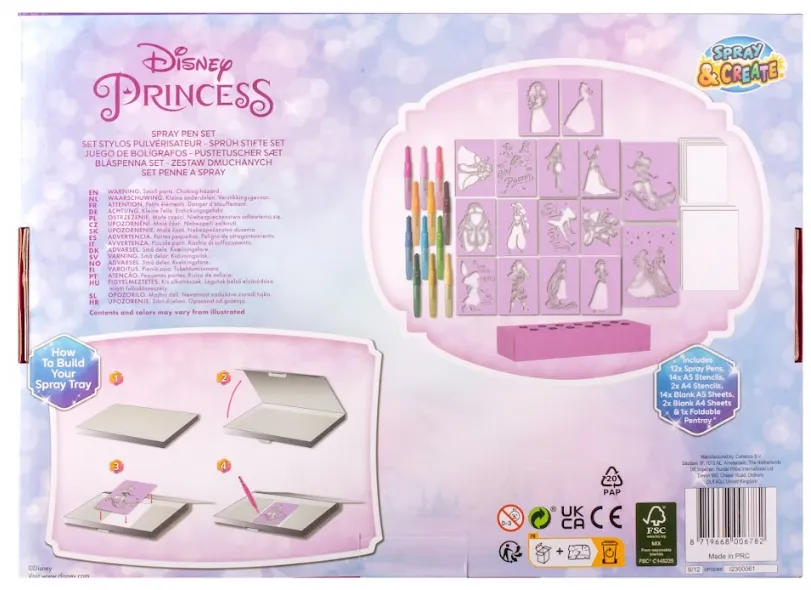 Набір Disney Princess Спрей-ручки з трафаретами Делюкс (DP22368)
