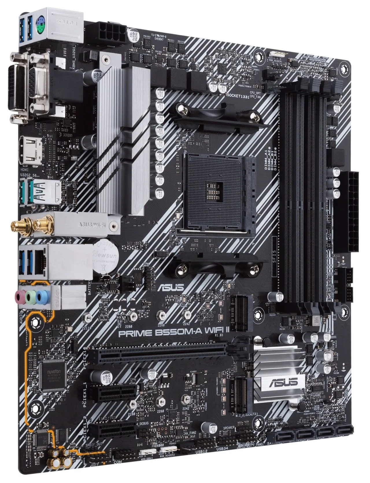 ASUS Материнcька плата PRIME B550M-A WIFI II sAM4 B550 4xDDR4 M.2 HDMI DP D-Sub Wi-Fi BT mATX