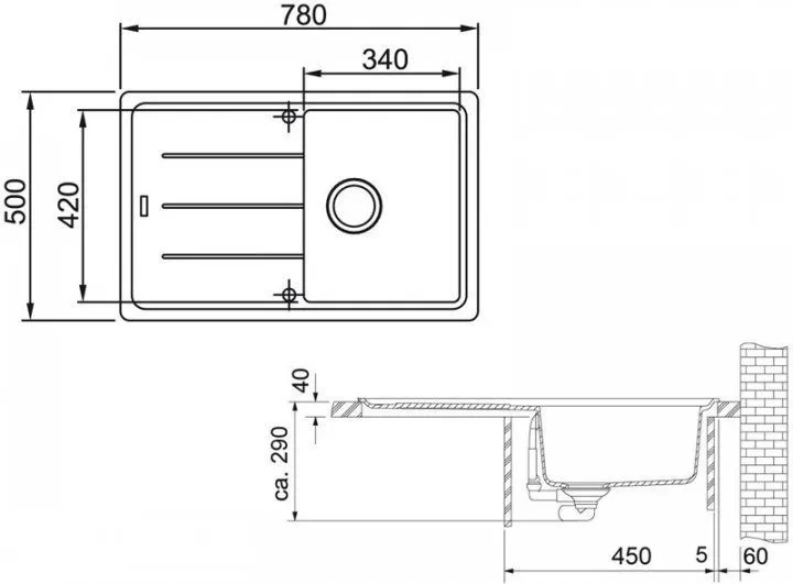 Кухонна мийка граніт FRANKE BASIS BFG 611-78 (114.0258.042) білий + вентиль + сифон