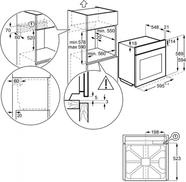 Духова шафа електрична ELECTROLUX EOD3C70TK