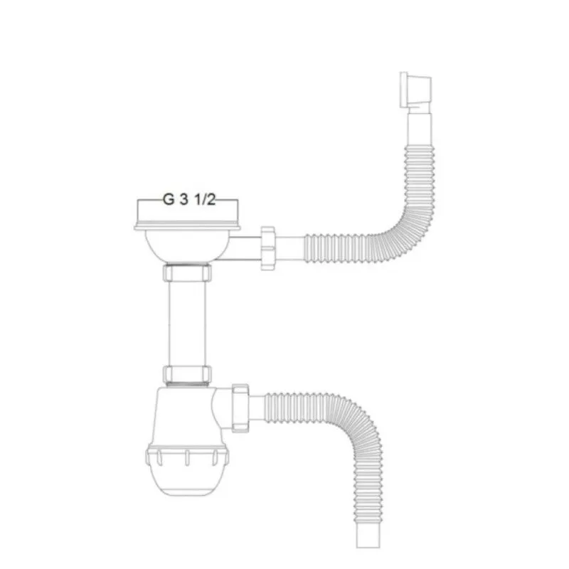 Сифон для кухонної мийки Kroner KRP Siphon - 011 3 1/2"х50/40 мм