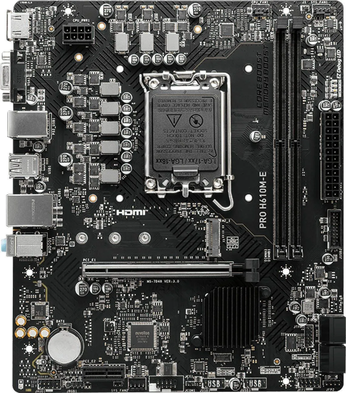 MSI Материнcька плата PRO H610M-E s1700 H610 2xDDR5 M.2 HDMI DSub mATX