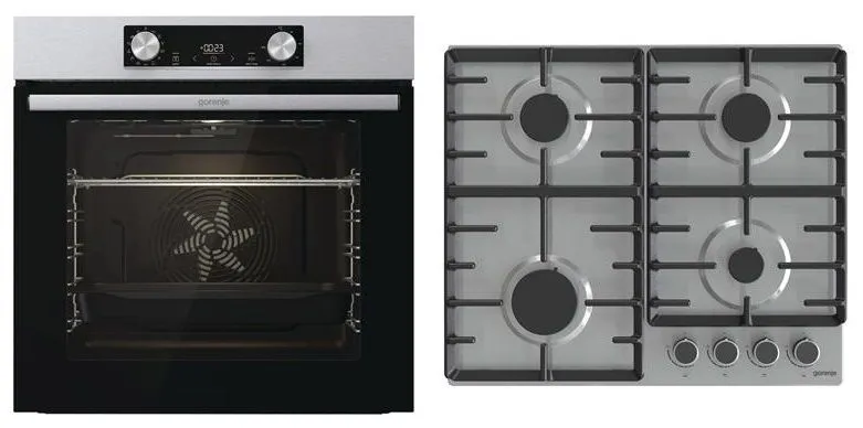 Gorenje Комплект (духовка електрична BO6737E02XK + варильна поверхня газова G642ABX), нерж.