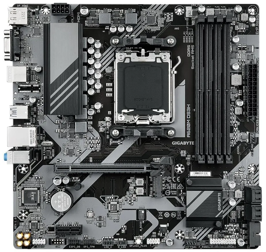 Gigabyte Материнська плата A620M DS3H sAM5 A620 4xDDR5 M.2 HDMI DP mATX