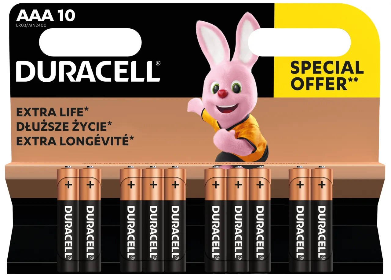 Батарейка Duracell LR03 MN2400 уп. 1х10 шт.